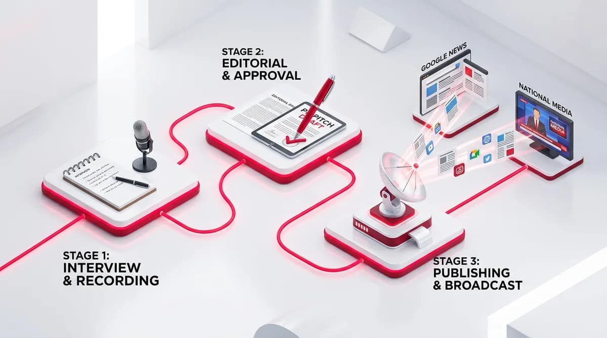 Digital PR Publishing Workflow Pipeline